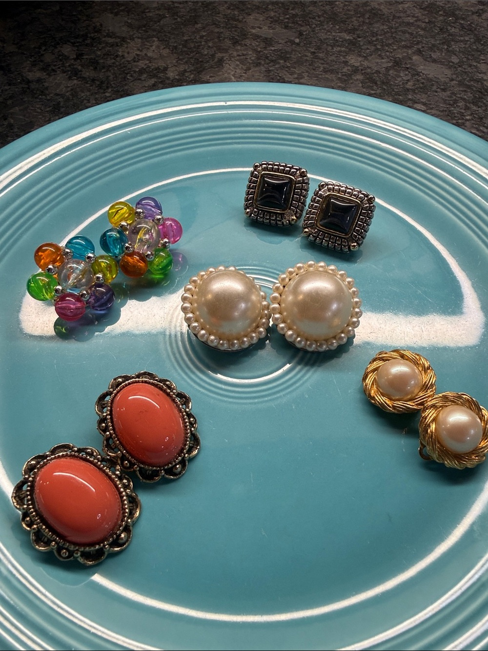 Lot of 5 clip earrings